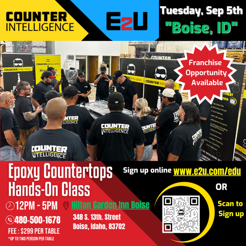 Counter Intelligence Epoxy Countertop class in Boise Idaho 09/05/23