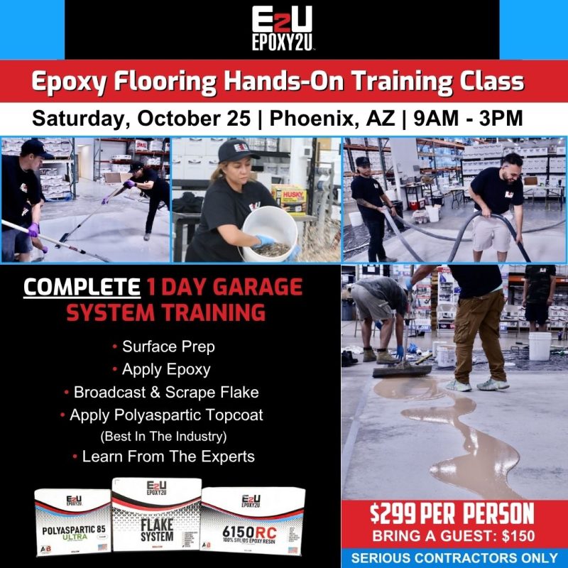 Hands-On 1 Day Garage System Flooring Training Class - Phoenix, AZ 10/25/25