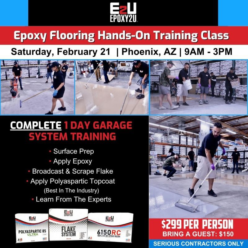Hands-On 1 Day Garage System Flooring Training Class - Phoenix, AZ  02/21/26