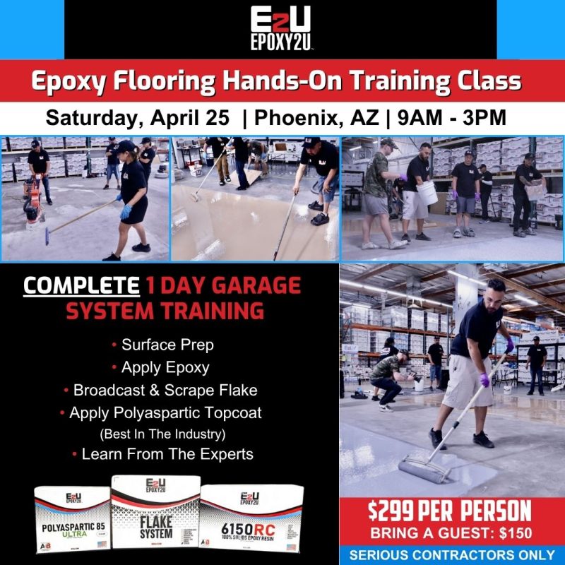 Hands-On 1 Day Garage System Flooring Training Class - Phoenix, AZ  04/25/26