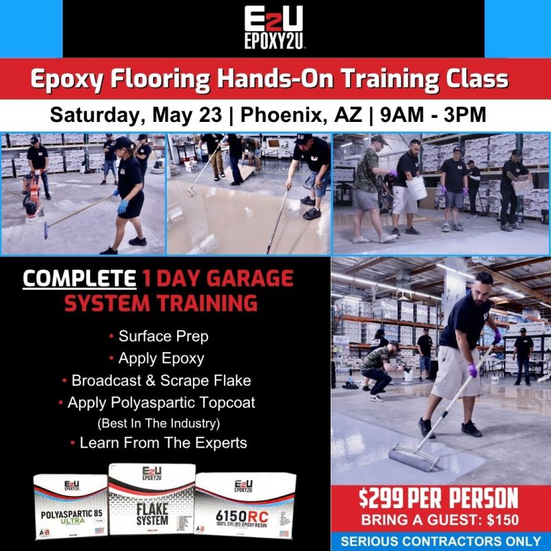 Hands-On 1 Day Garage System Flooring Training Class - Phoenix, AZ  05/23/26